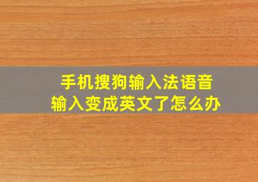 手机搜狗输入法语音输入变成英文了怎么办