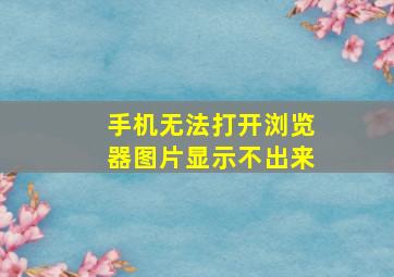 手机无法打开浏览器图片显示不出来