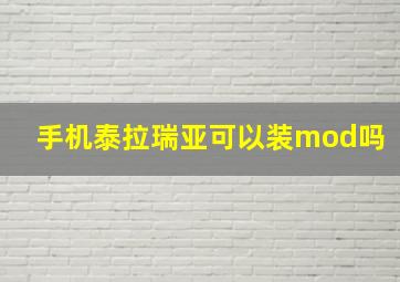 手机泰拉瑞亚可以装mod吗