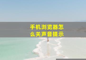 手机浏览器怎么关声音提示