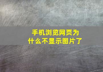 手机浏览网页为什么不显示图片了