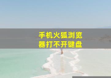 手机火狐浏览器打不开键盘