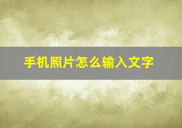 手机照片怎么输入文字