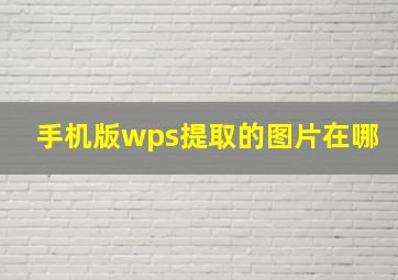 手机版wps提取的图片在哪