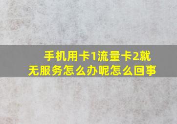 手机用卡1流量卡2就无服务怎么办呢怎么回事