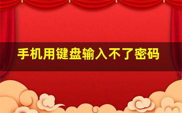 手机用键盘输入不了密码