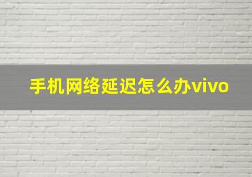 手机网络延迟怎么办vivo