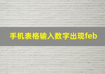 手机表格输入数字出现feb