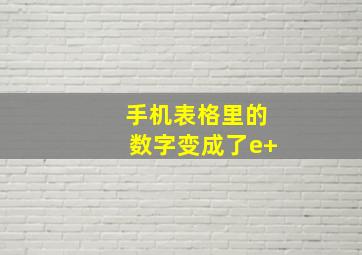 手机表格里的数字变成了e+