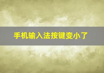 手机输入法按键变小了