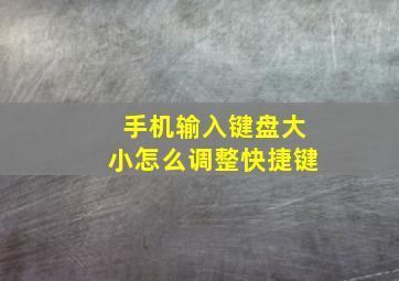 手机输入键盘大小怎么调整快捷键