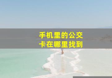 手机里的公交卡在哪里找到