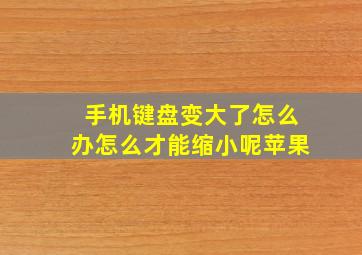 手机键盘变大了怎么办怎么才能缩小呢苹果