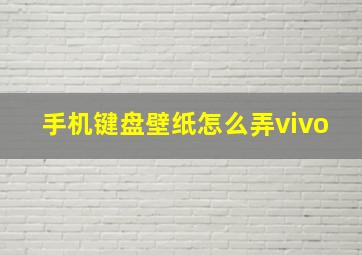 手机键盘壁纸怎么弄vivo