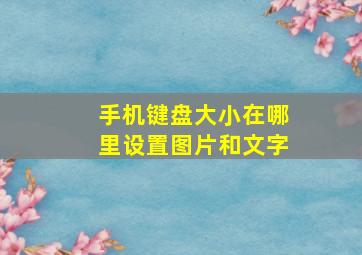 手机键盘大小在哪里设置图片和文字