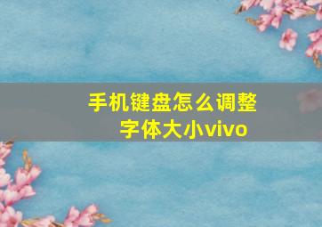 手机键盘怎么调整字体大小vivo