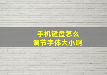 手机键盘怎么调节字体大小啊