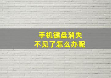 手机键盘消失不见了怎么办呢