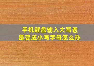 手机键盘输入大写老是变成小写字母怎么办