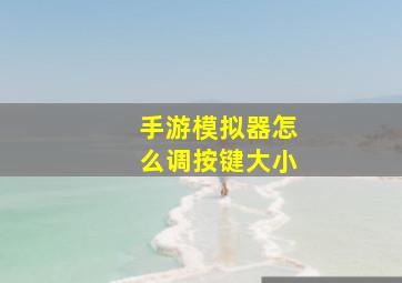 手游模拟器怎么调按键大小