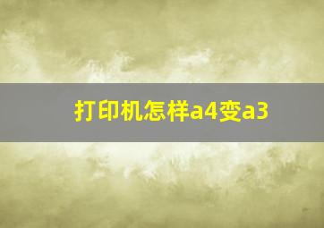 打印机怎样a4变a3