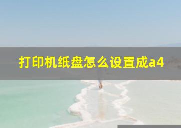 打印机纸盘怎么设置成a4