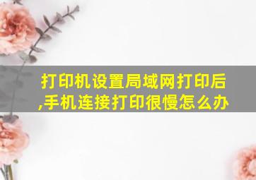 打印机设置局域网打印后,手机连接打印很慢怎么办