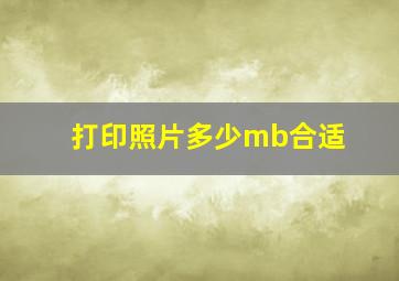 打印照片多少mb合适