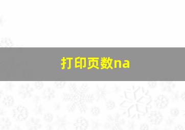 打印页数na