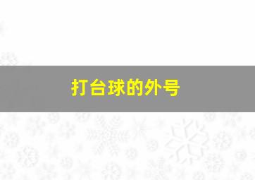 打台球的外号