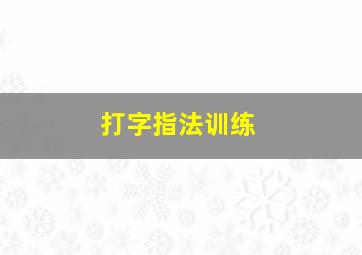 打字指法训练