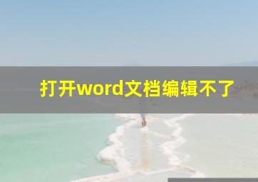 打开word文档编辑不了