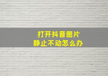 打开抖音图片静止不动怎么办