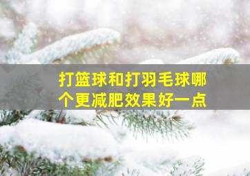 打篮球和打羽毛球哪个更减肥效果好一点