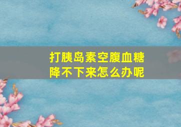 打胰岛素空腹血糖降不下来怎么办呢