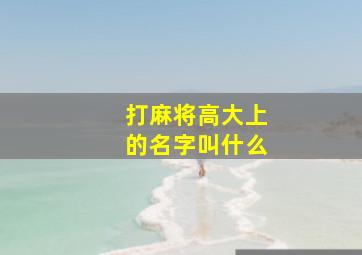 打麻将高大上的名字叫什么