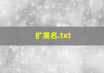 扩展名.txt