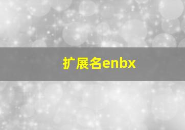 扩展名enbx