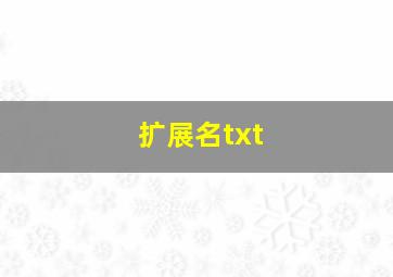 扩展名txt