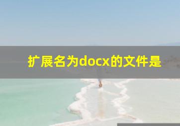 扩展名为docx的文件是