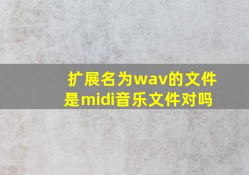 扩展名为wav的文件是midi音乐文件对吗