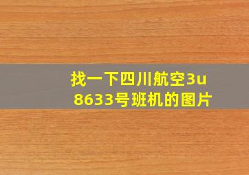 找一下四川航空3u8633号班机的图片