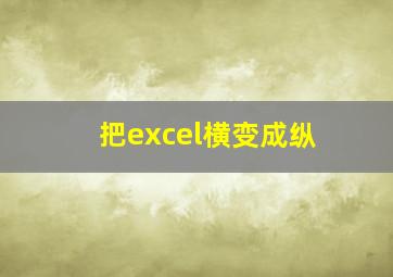 把excel横变成纵