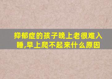 抑郁症的孩子晚上老很难入睡,早上爬不起来什么原因