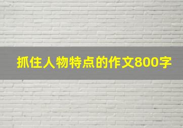 抓住人物特点的作文800字