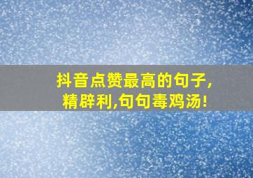 抖音点赞最高的句子,精辟利,句句毒鸡汤!