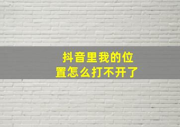 抖音里我的位置怎么打不开了