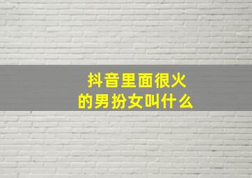 抖音里面很火的男扮女叫什么