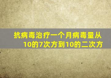 抗病毒治疗一个月病毒量从10的7次方到10的二次方