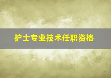 护士专业技术任职资格